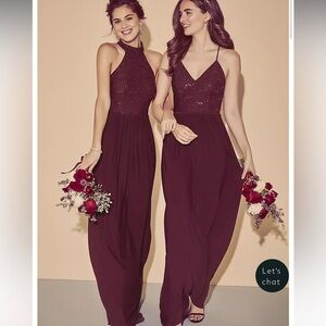 DB Studio Davids Bridal Merlot Maxi Dress